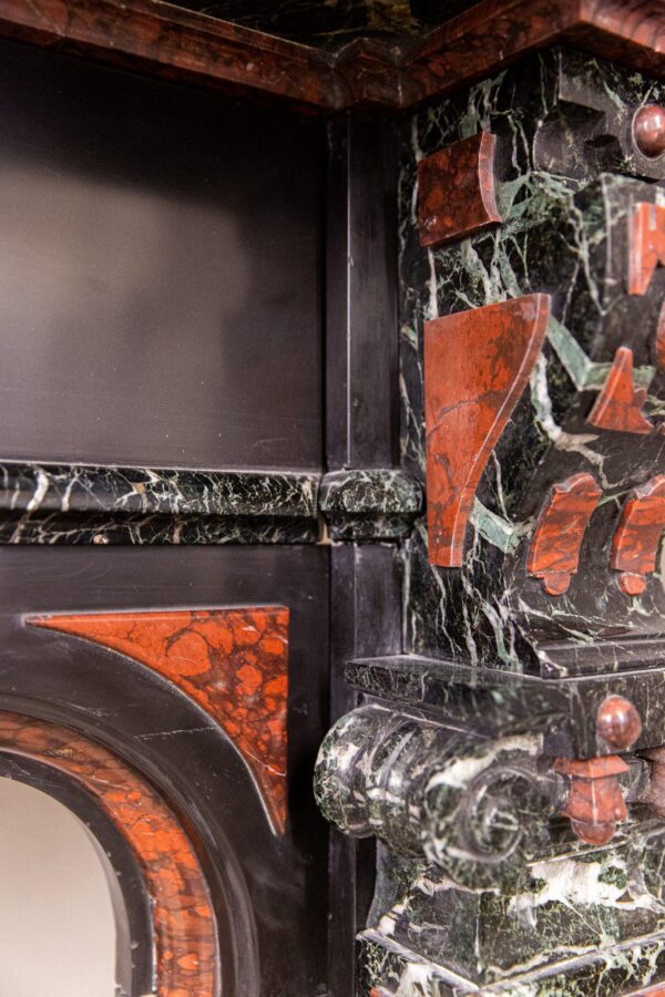 Extravagant Black Marble Antique Circular Fireplace - Image 5