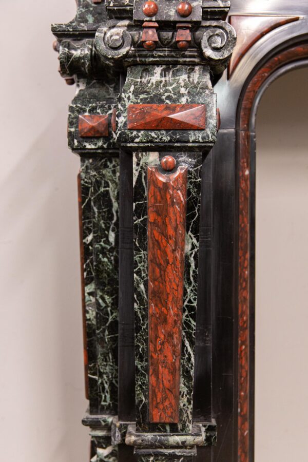 Extravagant Black Marble Antique Circular Fireplace - Image 4