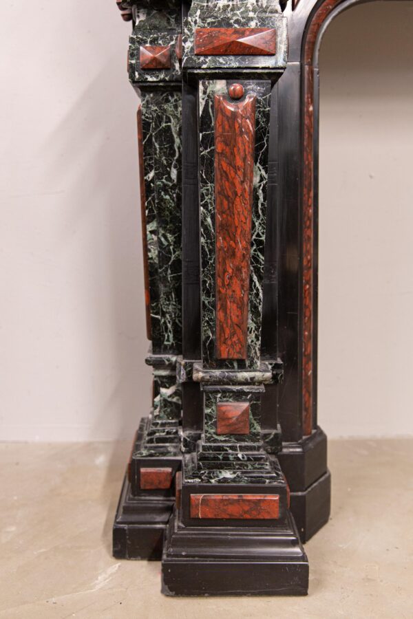Extravagant Black Marble Antique Circular Fireplace - Image 3