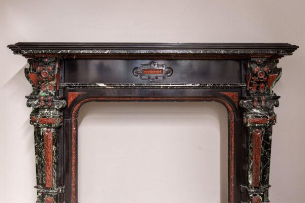 Extravagant Black Marble Antique Circular Fireplace - Image 15