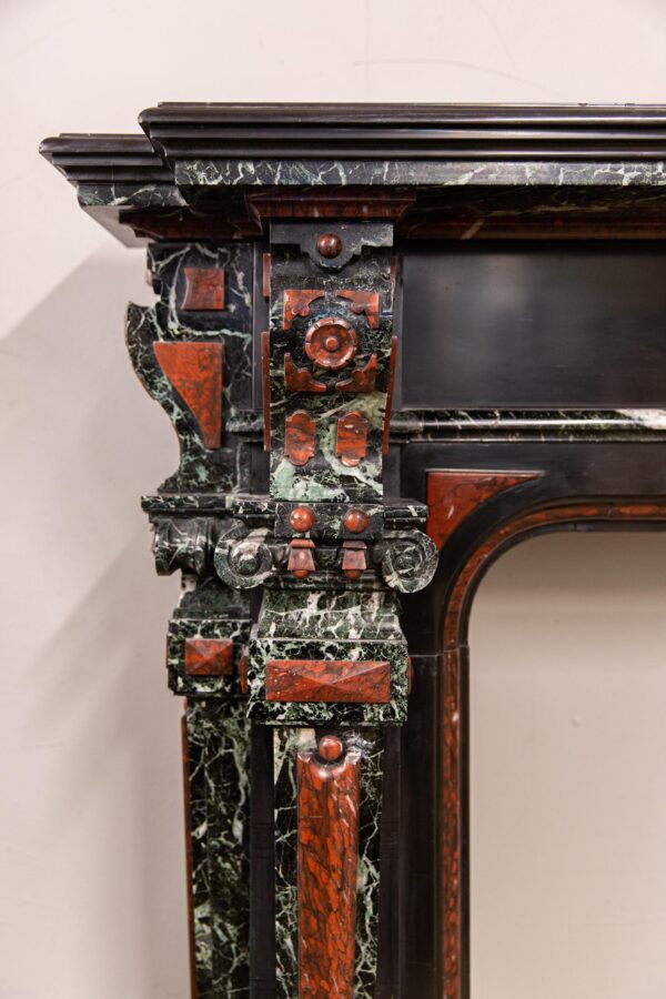 Extravagant Black Marble Antique Circular Fireplace - Image 9