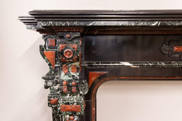 Extravagant Black Marble Antique Circular Fireplace - Image 11
