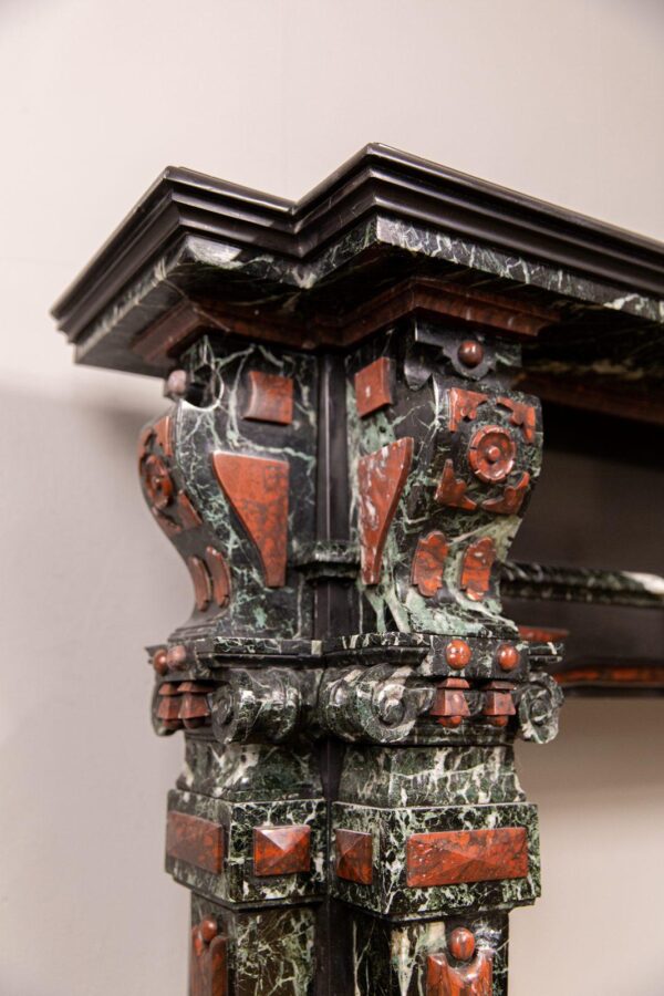 Extravagant Black Marble Antique Circular Fireplace - Image 16
