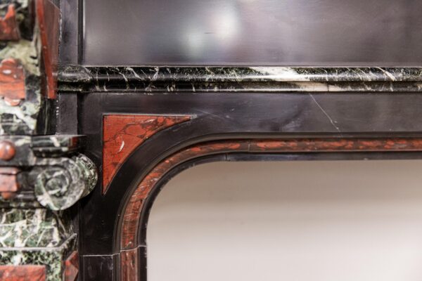 Extravagant Black Marble Antique Circular Fireplace - Image 14