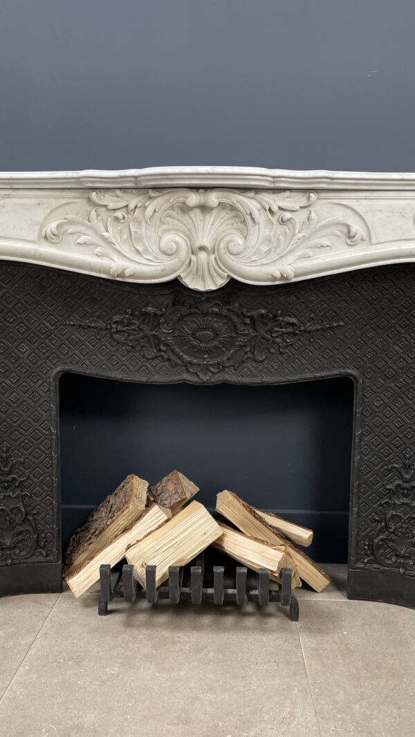 Antique White Fireplace with Inset.