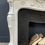 Antique White Fireplace with Inset.