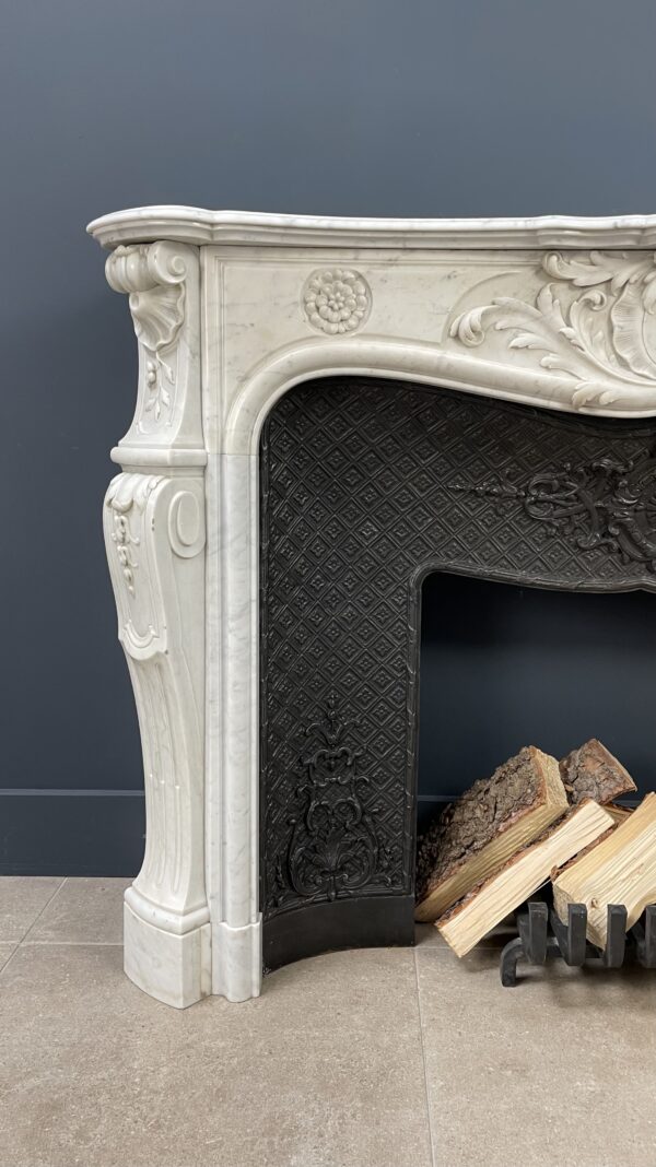 Antique White Fireplace with Inset.