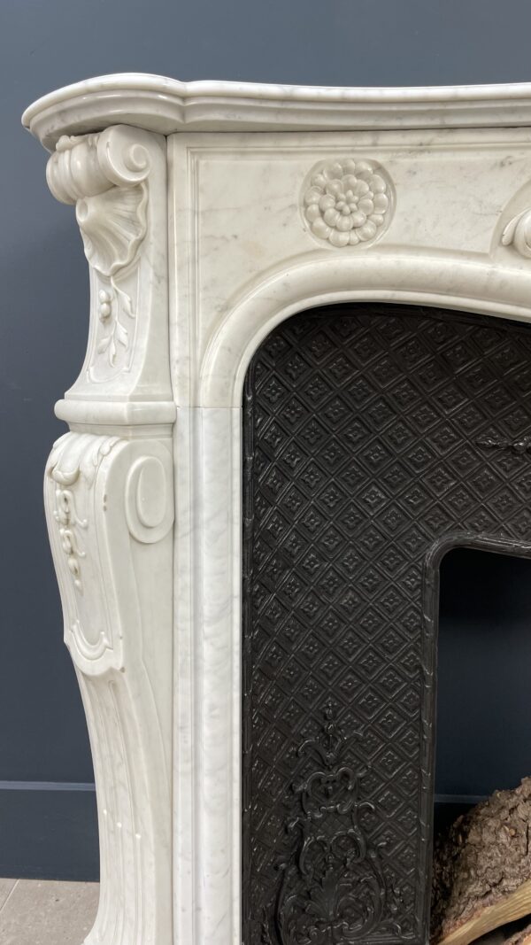 Antique White Fireplace with Inset.