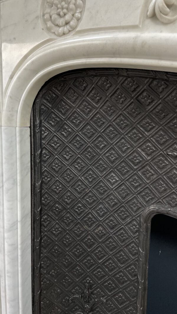 Antique White Fireplace with Inset.