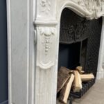 Antique White Fireplace with Inset.