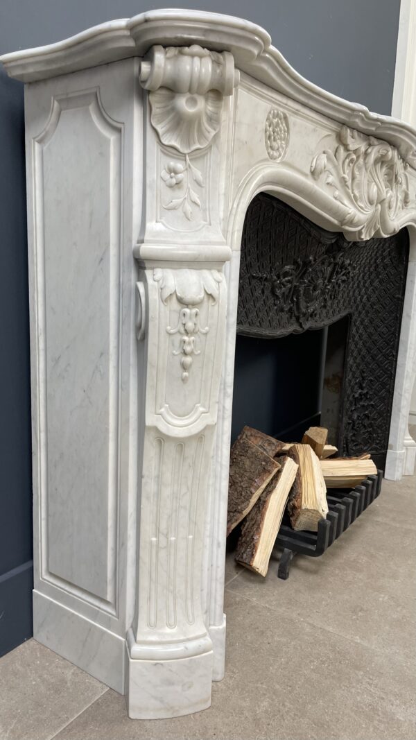 Antique White Fireplace with Inset.