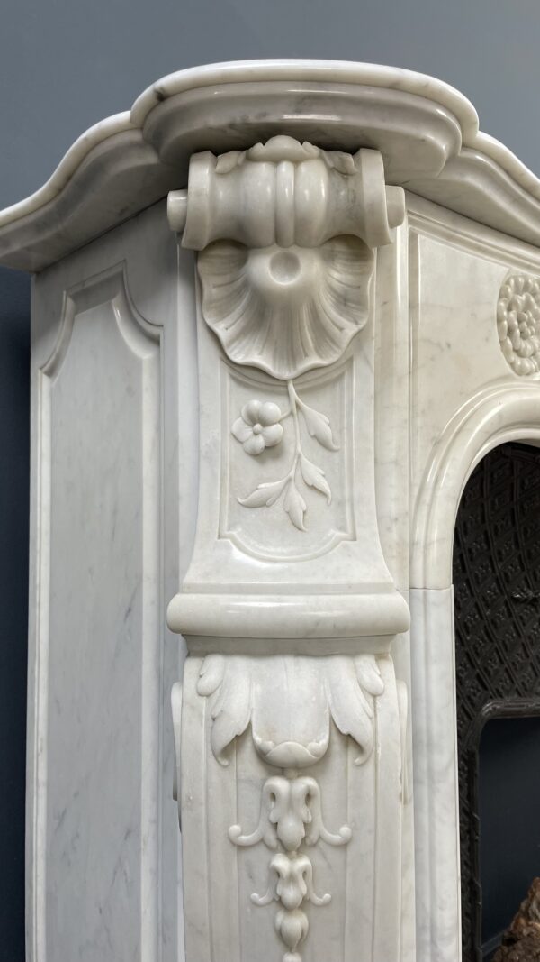 Antique White Fireplace with Inset.