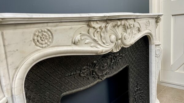 Antique White Fireplace with Inset.