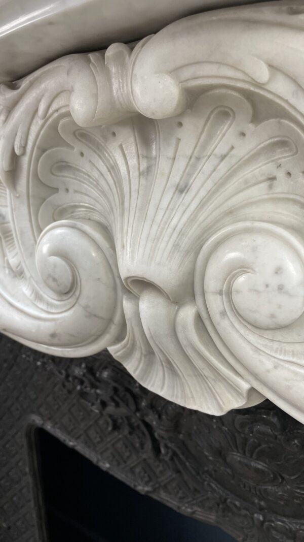 Antique White Fireplace with Inset.