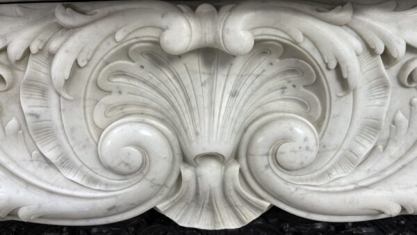 Antique White Fireplace with Inset.