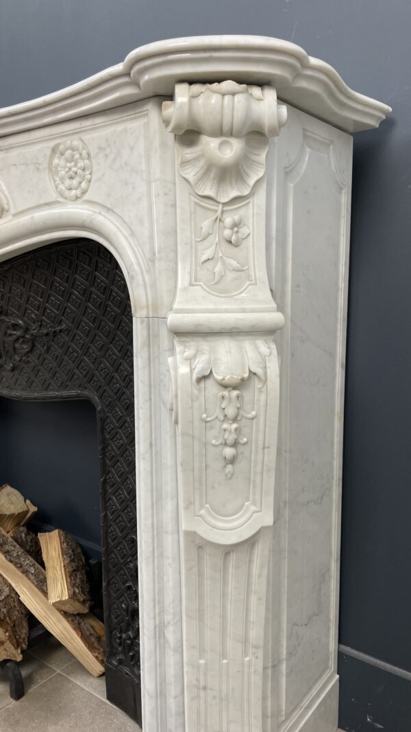 Antique White Fireplace with Inset.