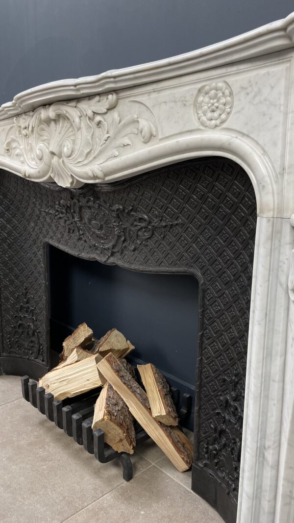 Antique White Fireplace with Inset.