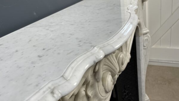 Antique White Fireplace with Inset.