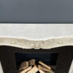 Antique White Fireplace with Inset.