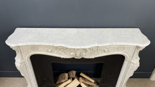 Antique White Fireplace with Inset.