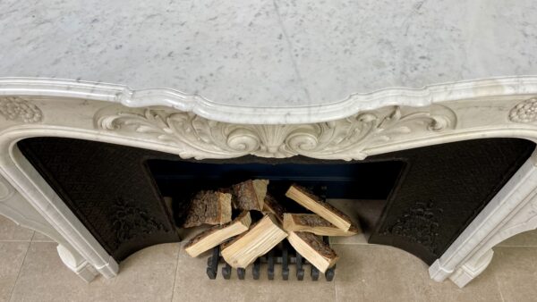 Luxury Antique French Front Shell Fireplace With Cast Iron Inset Fireplace - Image 9