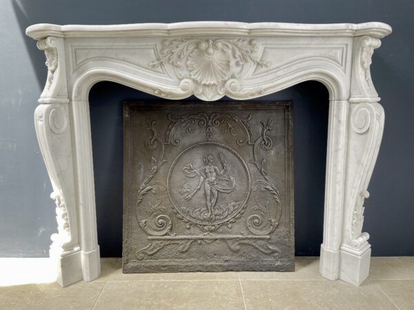 Fireplace white marble fireplace