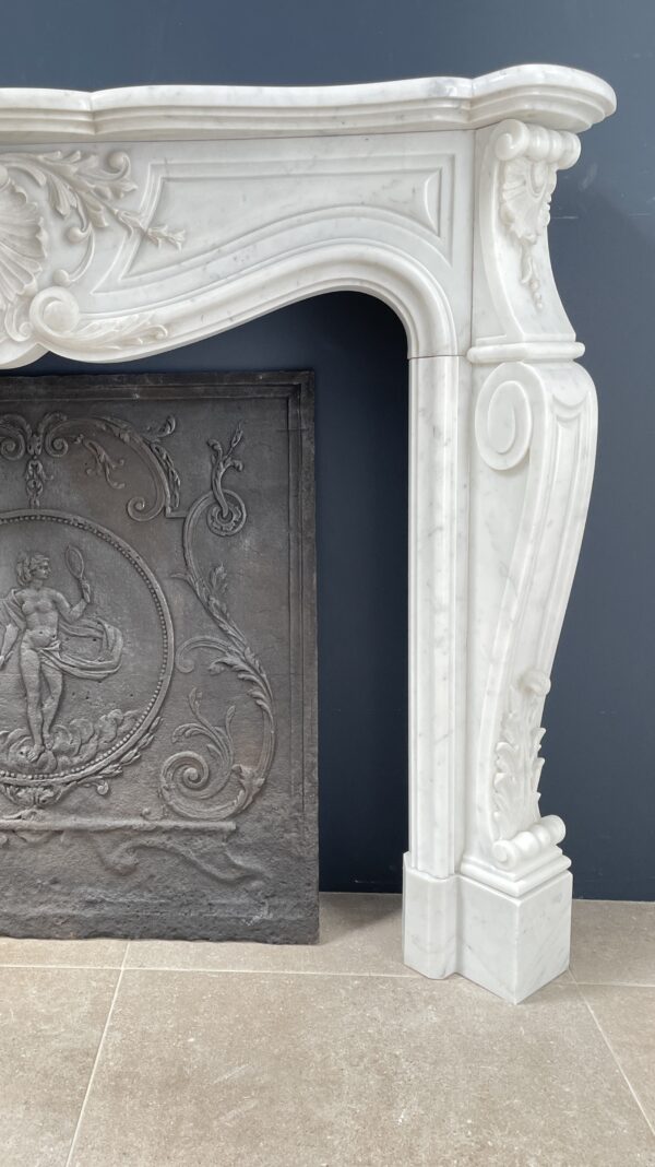 Fireplace white marble fireplace
