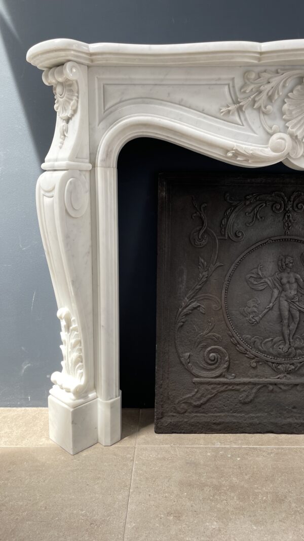 Fireplace white marble fireplace