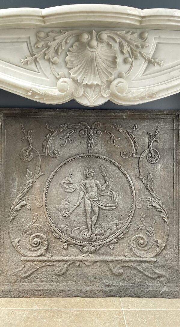 Fireplace white marble fireplace