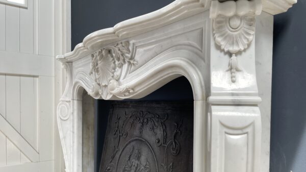 Fireplace white marble fireplace