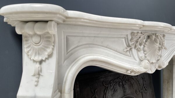 Fireplace white marble fireplace