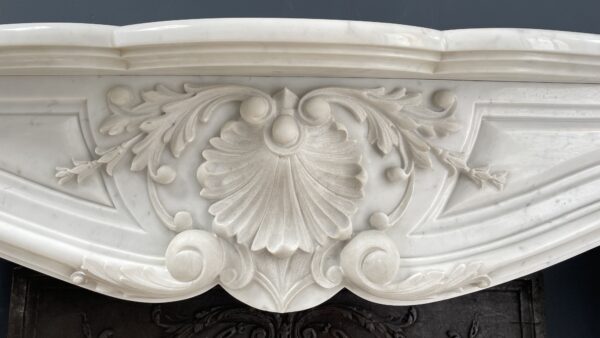 Fireplace white marble fireplace