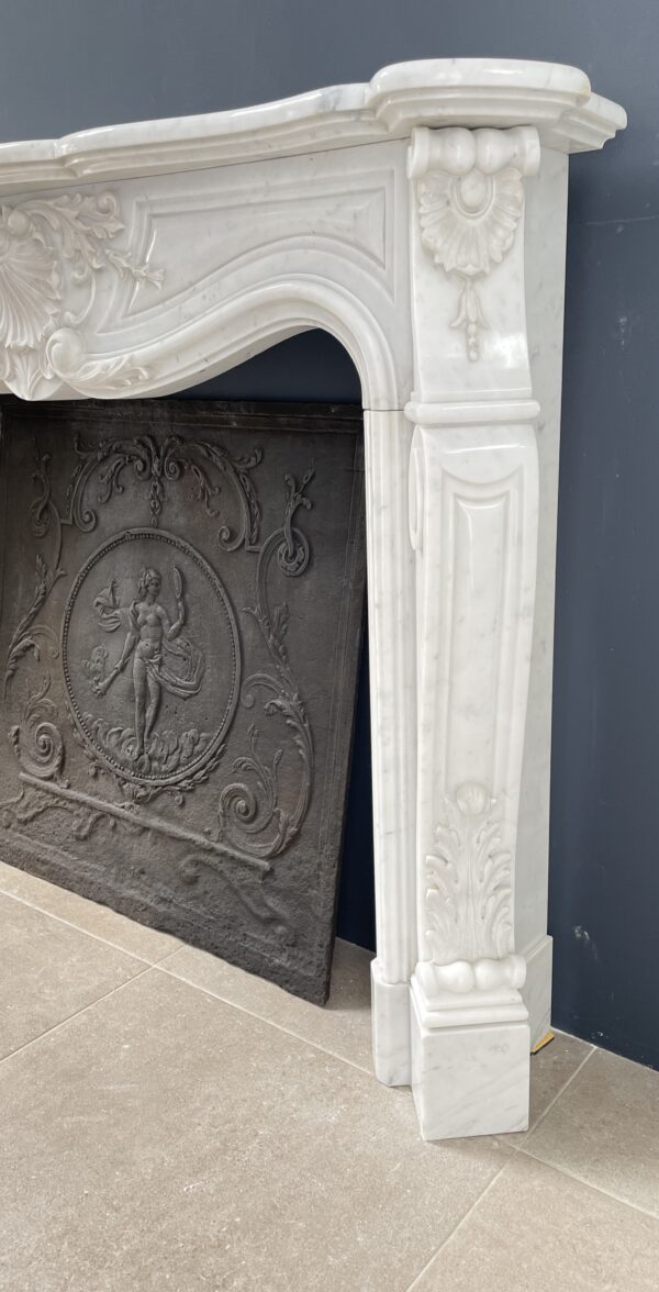 Fireplace white marble fireplace
