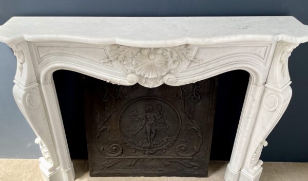 Fireplace white marble fireplace