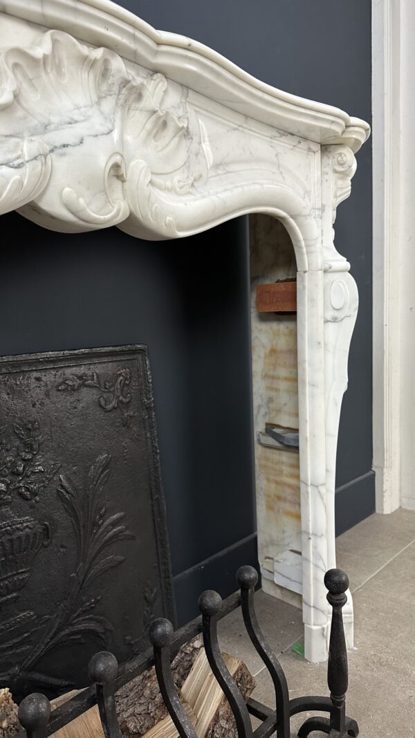 White antique Rococo Fireplace