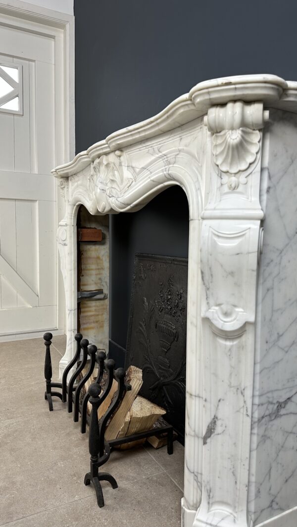 White antique Rococo Fireplace