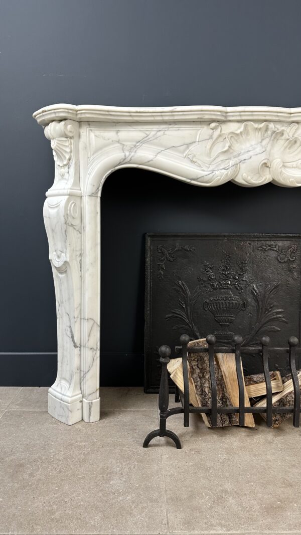 White antique Rococo Fireplace