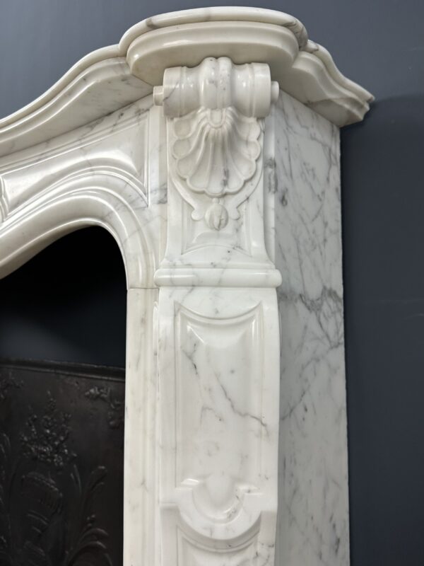 White antique Rococo Fireplace