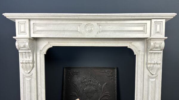 Antique fireplace white marble