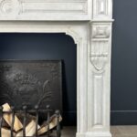 Antique fireplace white marble