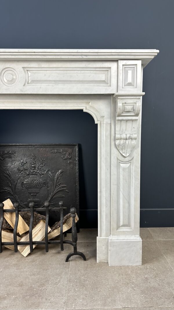 Antique fireplace white marble