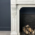 Antique fireplace white marble