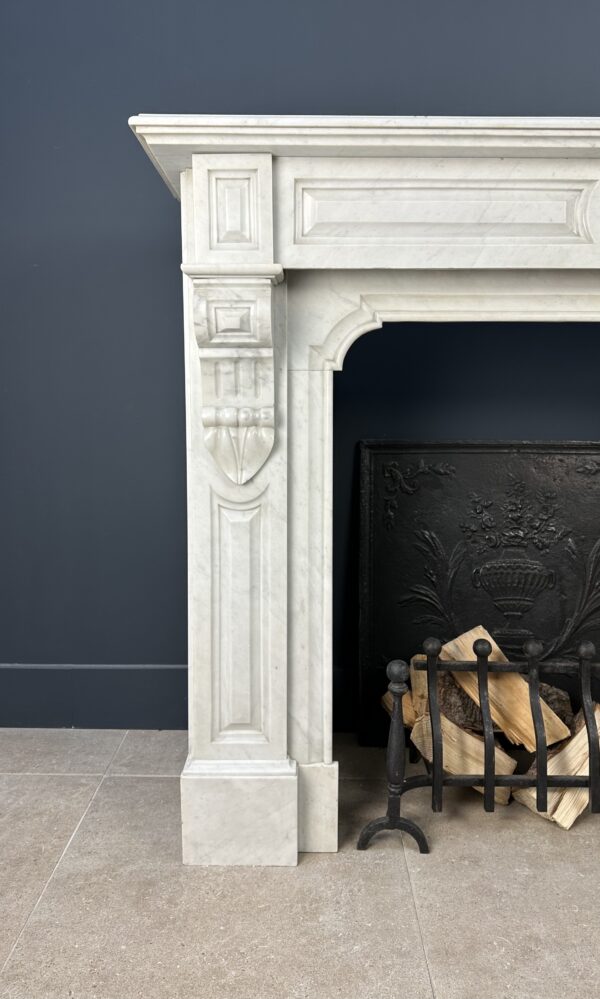Antique fireplace white marble