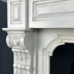 Antique fireplace white marble