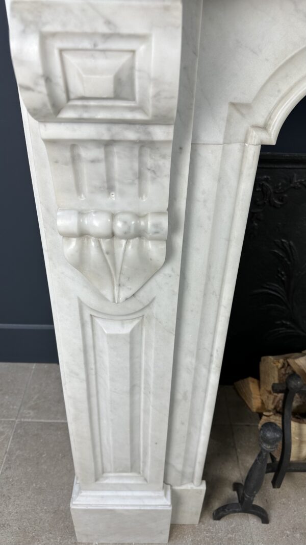 Antique fireplace white marble