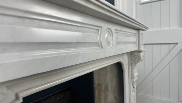 Antique fireplace white marble
