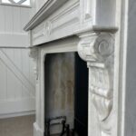 Antique fireplace white marble