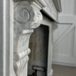 Antique fireplace white marble