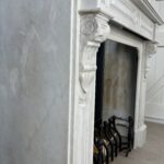 Antique fireplace white marble