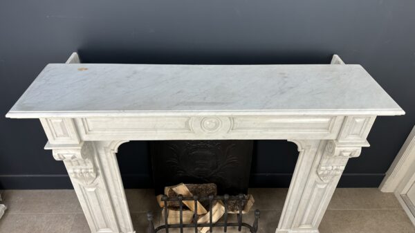 Antique fireplace white marble